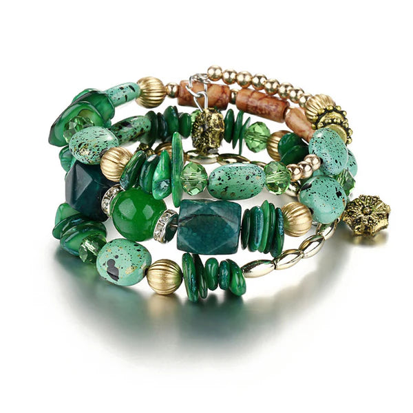 Bohemia Charm – Beads Multi Strand Swanky Bracelet for Women and Girls