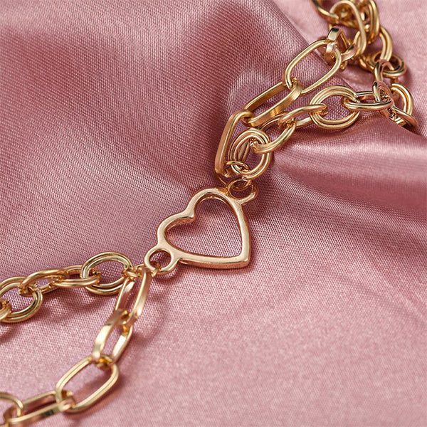 Heart chain Golden bracelet