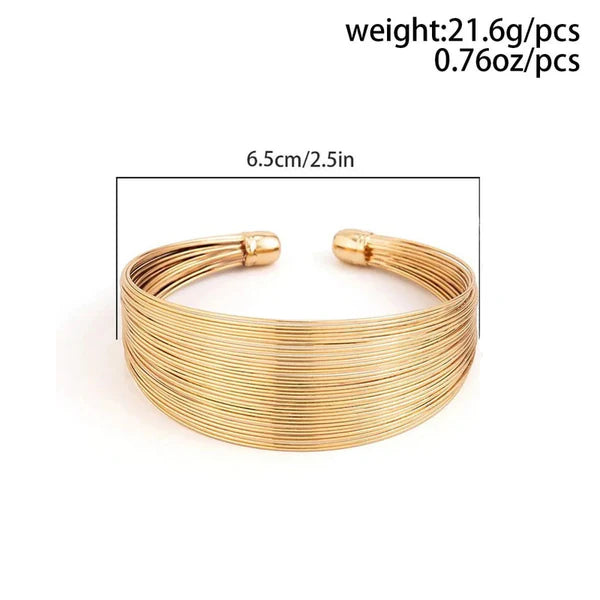 Radiant Cuff – Gold Plated Bangle Style Cuff Bracelet For Women And Girls
