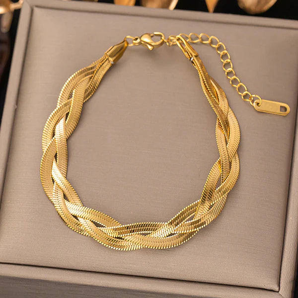 Golden Serpent – Gold Plated Anti-Tarnish Thick Snake Chain Bracelet