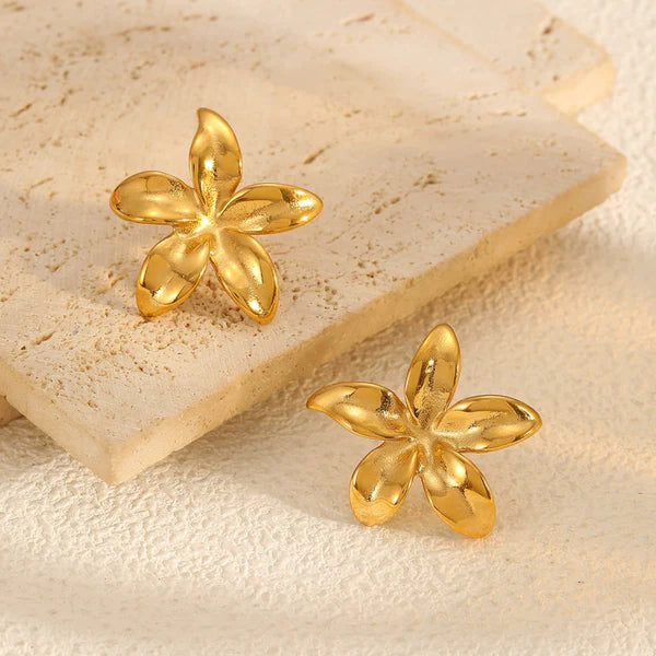 Lustre Petals – Gold Plated Stainless Steel Anti-Tarnish Floral Studs