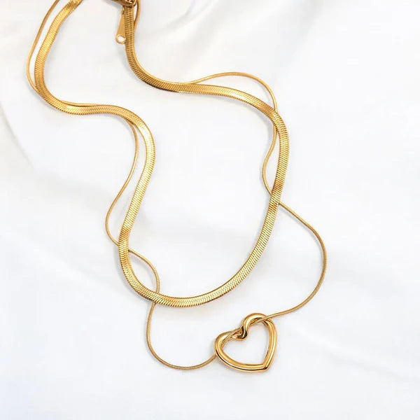 Double chain heart Pendant