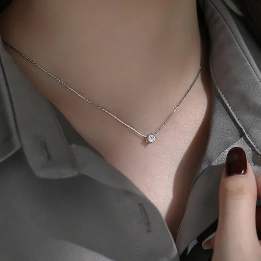 Gleam Prism – Hexagonal Stone Studded Silver Plated Anti-Tarnish Pendant