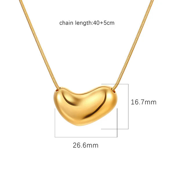Golden Bean – Gold Plated Stainless Steel Anti Tarnish Golden Bean Pendant