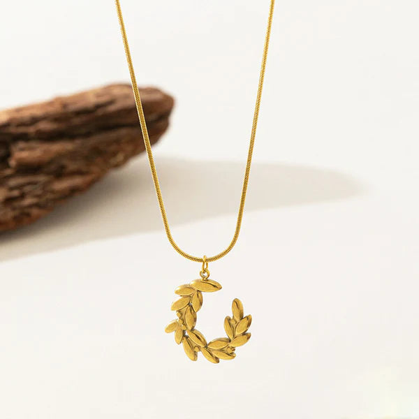 Auric Crescent – Gold Plated Anti-Tarnish Stainless Steel Moon Themed Pendant