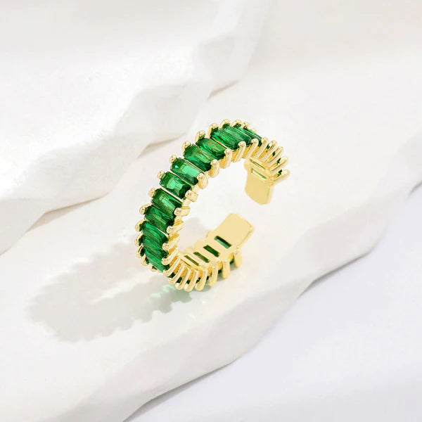 Green Meadow – Gold-Plated Stainless Steel Anti-Tarnish Green Adjustable Ring