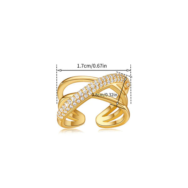 Cross Glow – Gold Plated Anti Tarnish Stainless Steel Cross Shaped Adjustable Finger Ring