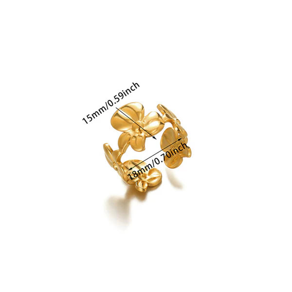 Eternal flowery – Gold-Plated Anti-Tarnish Floral Adjustable Ring