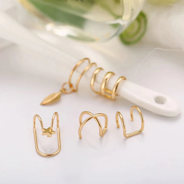 Golden Ear lobe set of 5