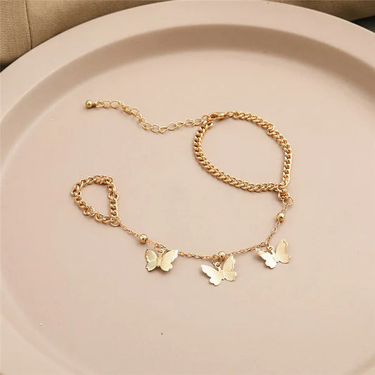 Golden butterfly Ring x Bracelet