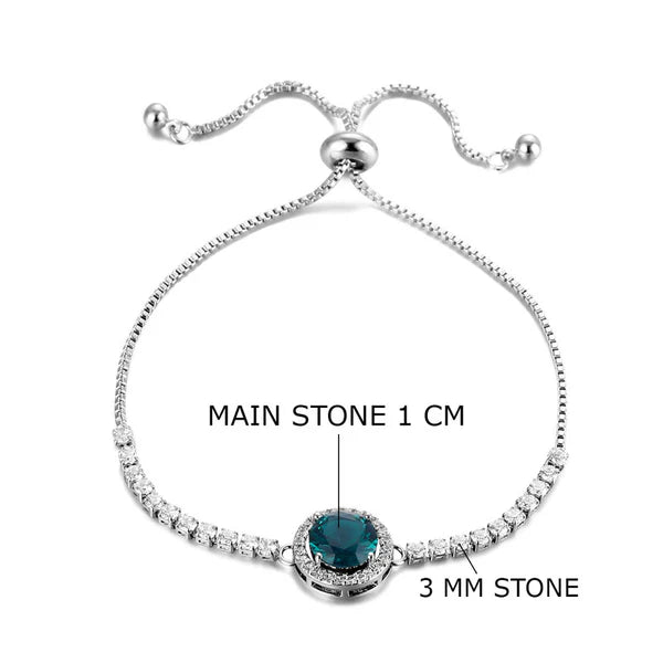 Glacier Green– Silver Plated Round Crystal Anti Tarnish Tennis Bracelet