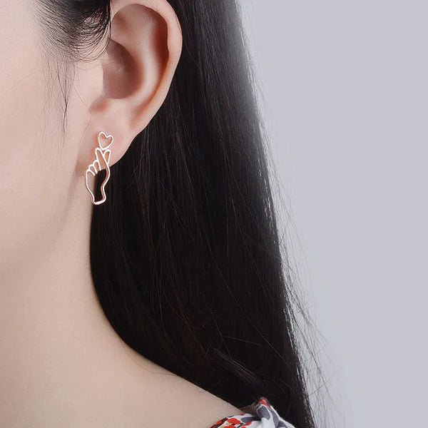 Korean love earrings