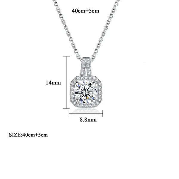 Crystal Cube – Silver Plated Crystal Studded Square Shape Anti Tarnish Solitaire Pendant