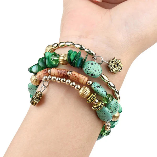 Bohemia Charm – Beads Multi Strand Swanky Bracelet for Women and Girls