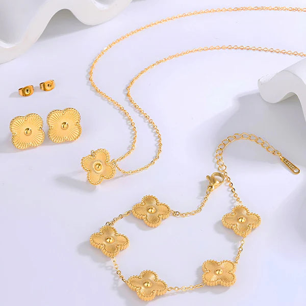 Golden Gleam, Vancleef Clover, Anti Tarnish, 18K Gold Plated