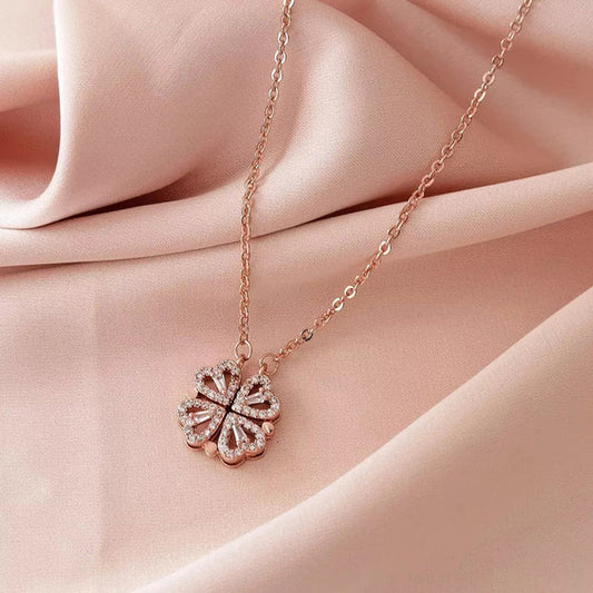 Blush Clover – Rose Gold Plated AD Openable Magnetic Pendant