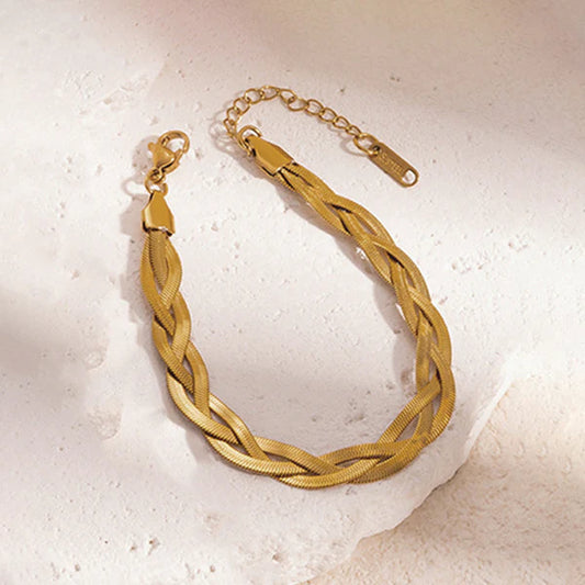 Golden Serpent – Gold Plated Anti-Tarnish Thick Snake Chain Bracelet