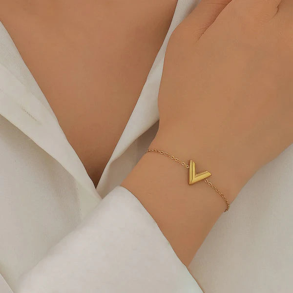 V design Golden bracelet
