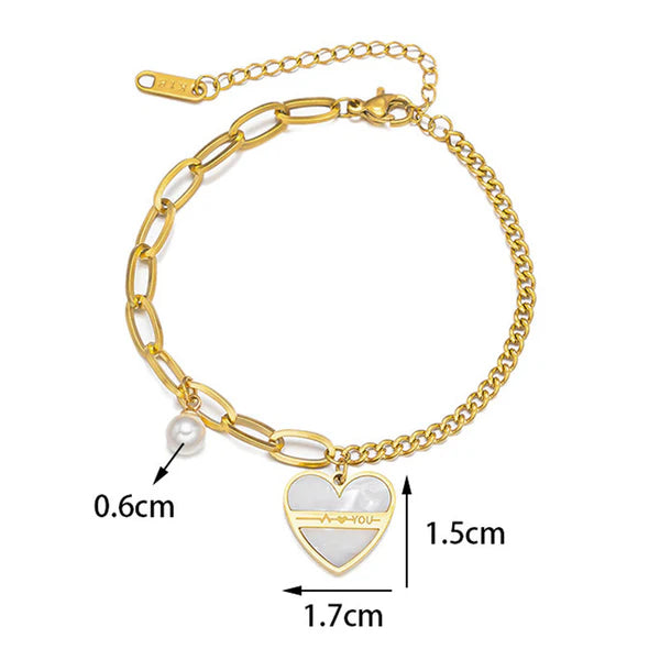 Heart Wrap – Gold Plated Stainless Steel Anti Tarnish Heart Themed Wraparound Bracelet For Women