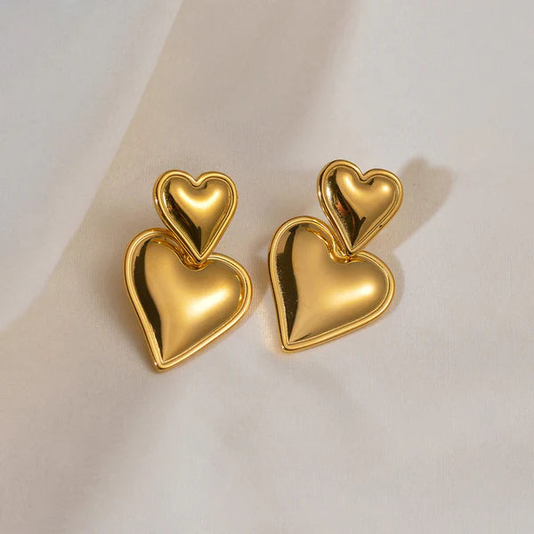 Amour Shine – Gold Plated Anti Tarnish Heart Themed Earrings