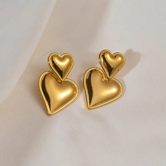 Amour Shine – Gold Plated Anti Tarnish Heart Themed Earrings