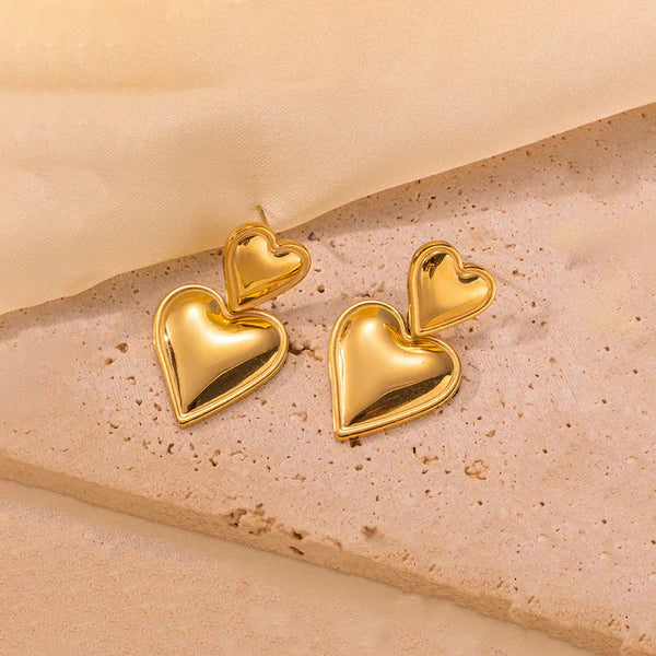 Amour Shine – Gold Plated Anti Tarnish Heart Themed Earrings