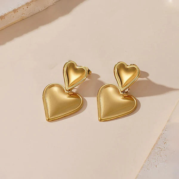 Amour Shine – Gold Plated Anti Tarnish Heart Themed Earrings