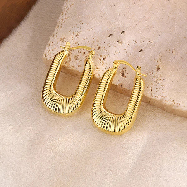 Geo Hoop – Gold Plated Anti Tarnish Geometrical Statement Hoop Earrings