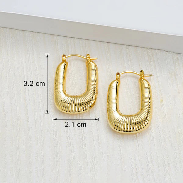 Geo Hoop – Gold Plated Anti Tarnish Geometrical Statement Hoop Earrings