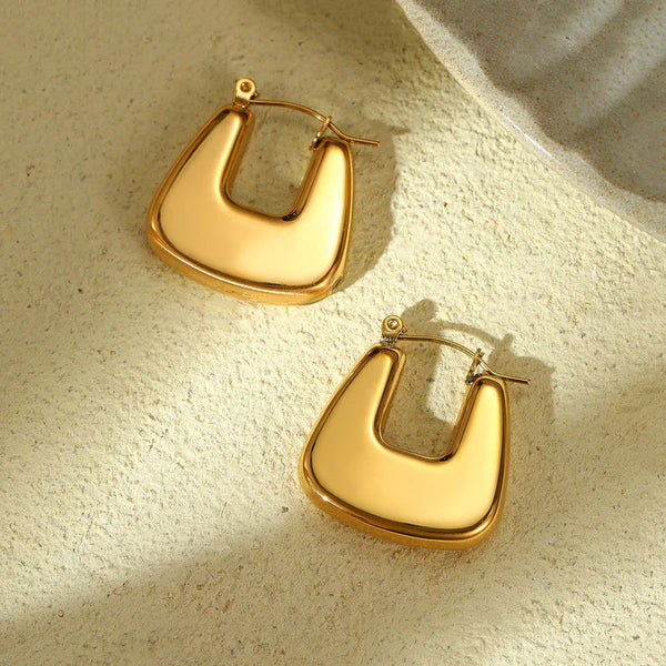 GeoLuxe – Gold Plated Anti-Tarnish Chunky Geometric Hoop Earrings