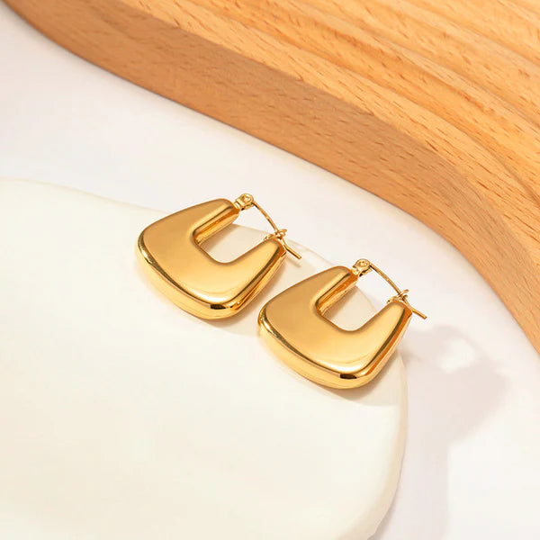GeoLuxe – Gold Plated Anti-Tarnish Chunky Geometric Hoop Earrings