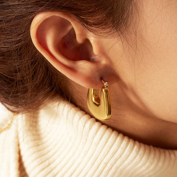 GeoLuxe – Gold Plated Anti-Tarnish Chunky Geometric Hoop Earrings