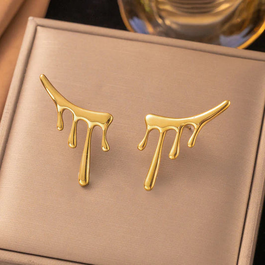 Golden Mirage – Irregular Anti-Tarnish Gold Plated Stainless Steel Earrings