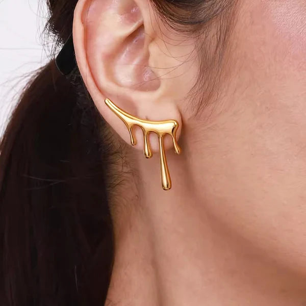 Golden Mirage – Irregular Anti-Tarnish Gold Plated Stainless Steel Earrings
