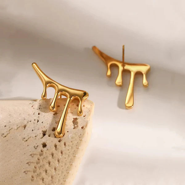 Golden Mirage – Irregular Anti-Tarnish Gold Plated Stainless Steel Earrings