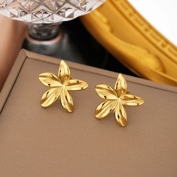 Lustre Petals – Gold Plated Stainless Steel Anti-Tarnish Floral Studs