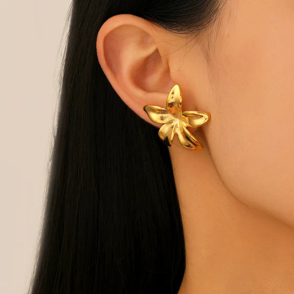 Lustre Petals – Gold Plated Stainless Steel Anti-Tarnish Floral Studs