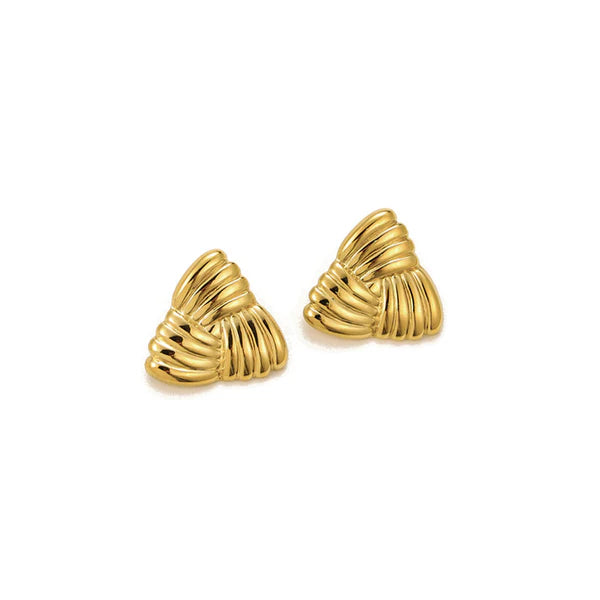 TriLuxe – Gold-Plated Anti-Tarnish Stainless Steel Triangular Stud Earrings