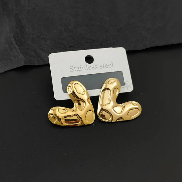 Lumine Love – Gold-Plated Anti-Tarnish Stainless Steel Heart Earrings