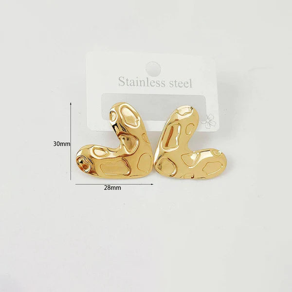 Lumine Love – Gold-Plated Anti-Tarnish Stainless Steel Heart Earrings