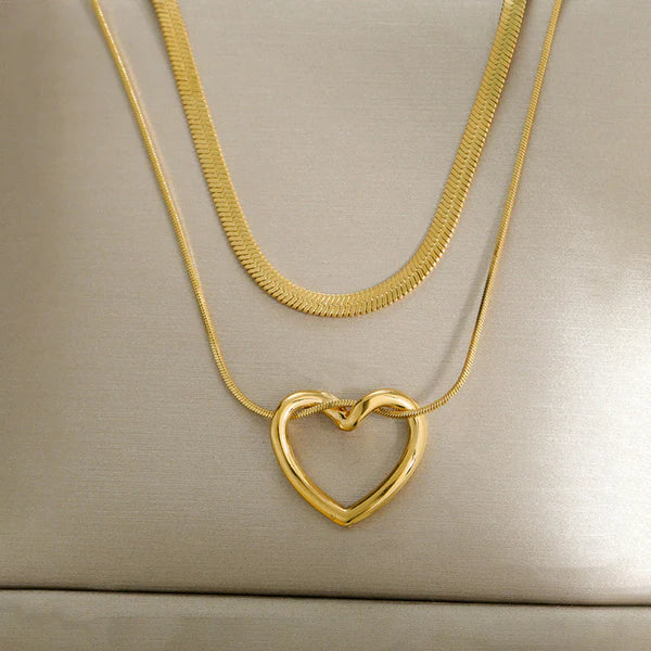 Double chain heart Pendant