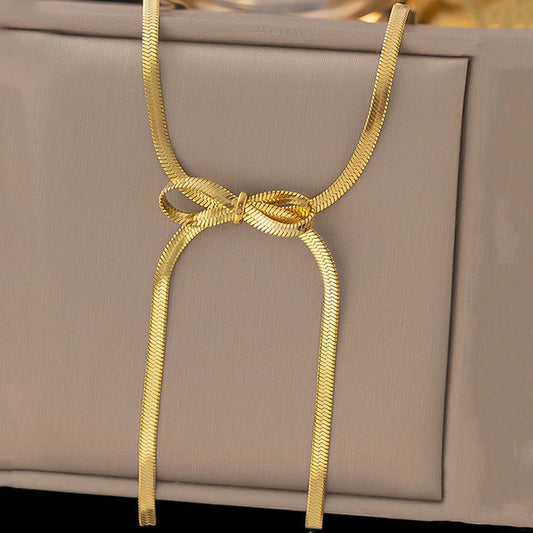 Long bow golden Pendant