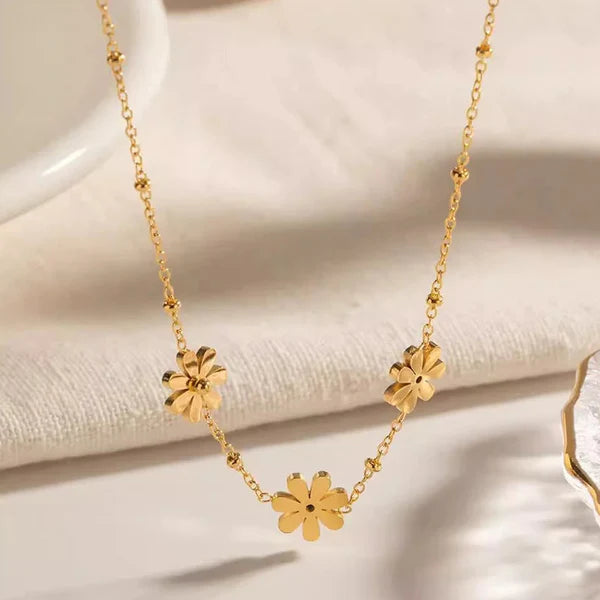 Tri Flower golden Pendant