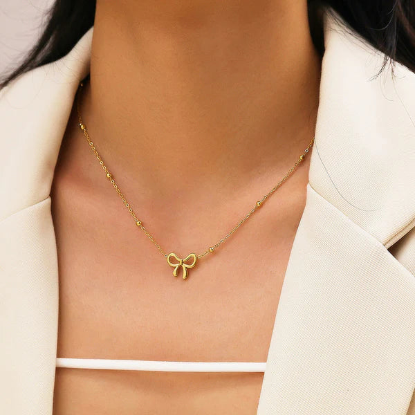 Elegant Bow gold platted Pendant