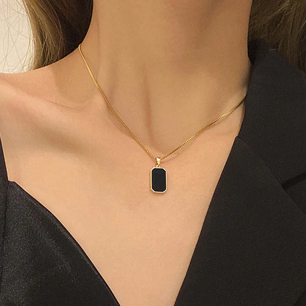 Black marble gold platted Pendant