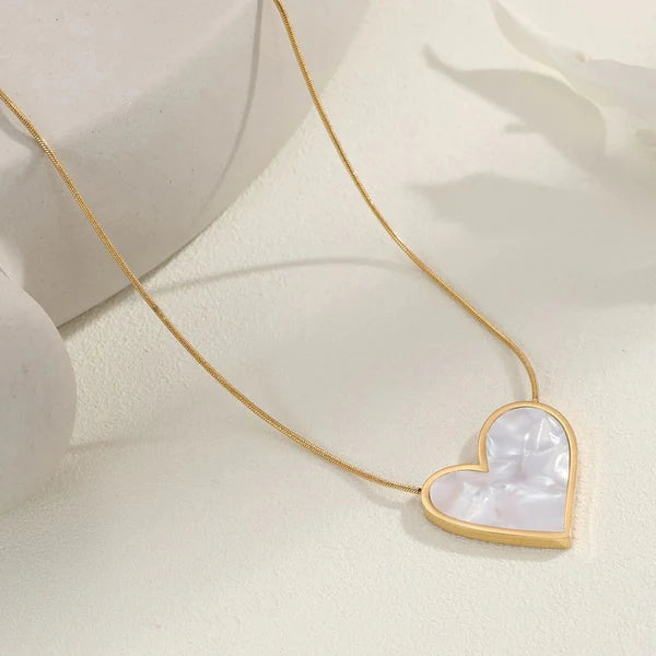 White marble heart Pendant