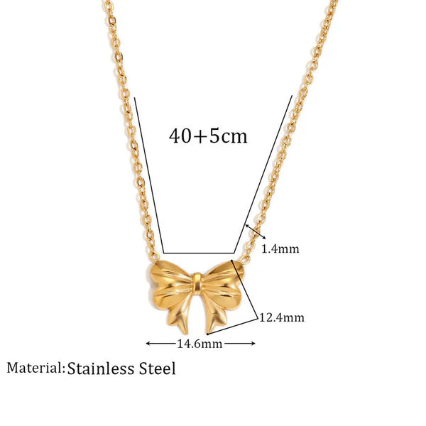 Cute golden bow pendant