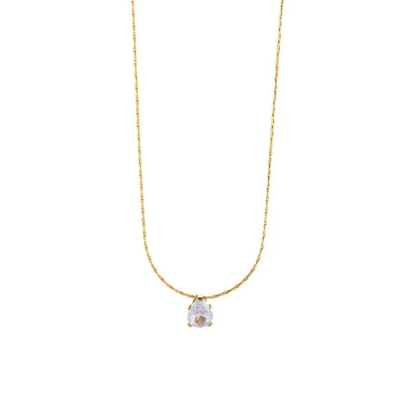 Golden Tear – Tear Drop CZ Gold Plated Anti-Tarnish Pendant