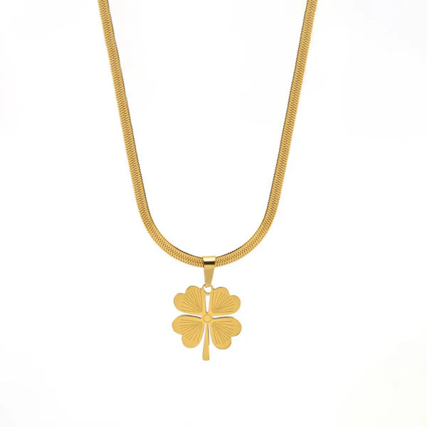 Luck Glow – Gold Plated Stainless Steel Anti Tarnish Clover Themed Pendant
