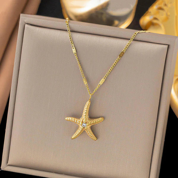 Starry Glow – Gold Plated Anti Tarnish Stainless Steel Star Themed Pendant